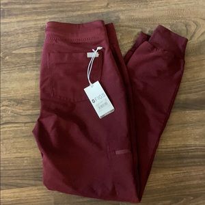 Brand NWT xs burgundy figs joggers